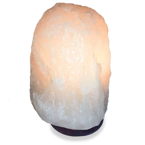 Natural White Salt Lamp With Wooden Base 14-16kg