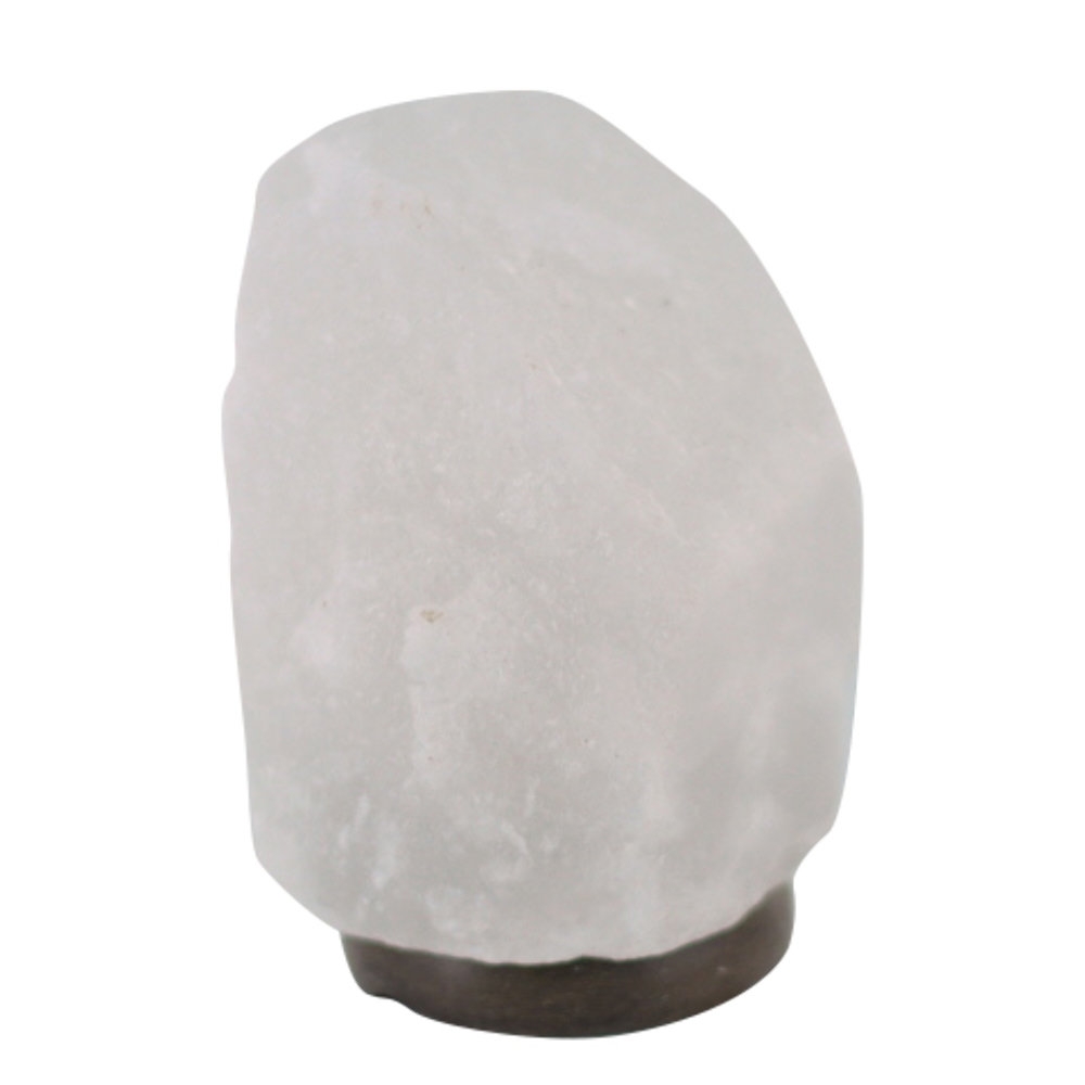 Natural White Salt Lamp With Wooden Base 16-18kg