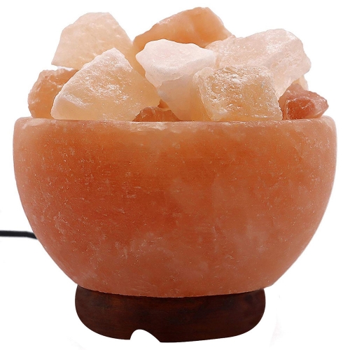 Himalayan Salt Lamp Fire Bowl With Loose Natural Rocks