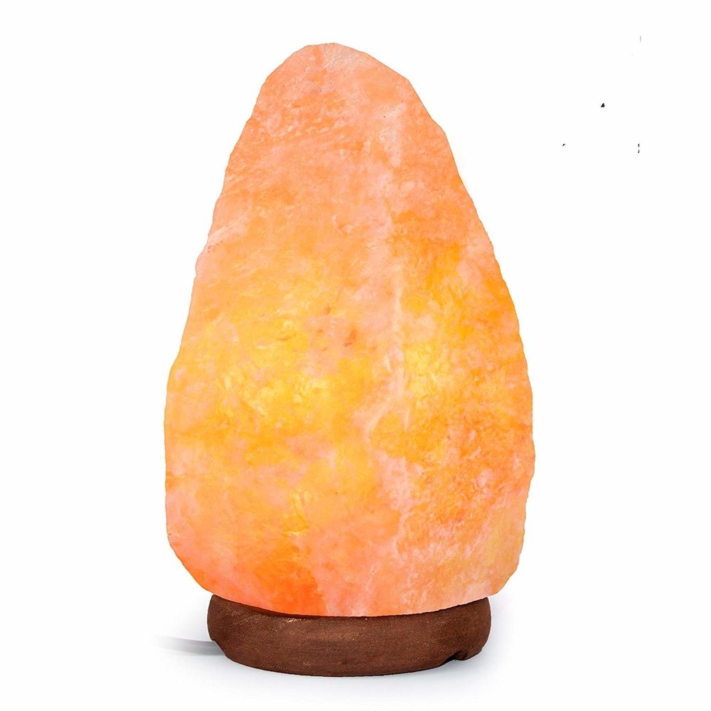 Natural Salt Lamp With Wooden Base 1-2kg