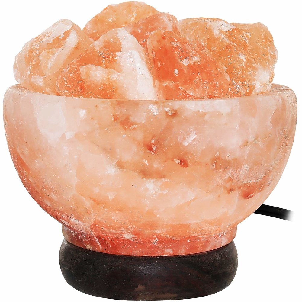 Himalayan Salt Lamp Fire Bowl With Loose Natural Rocks