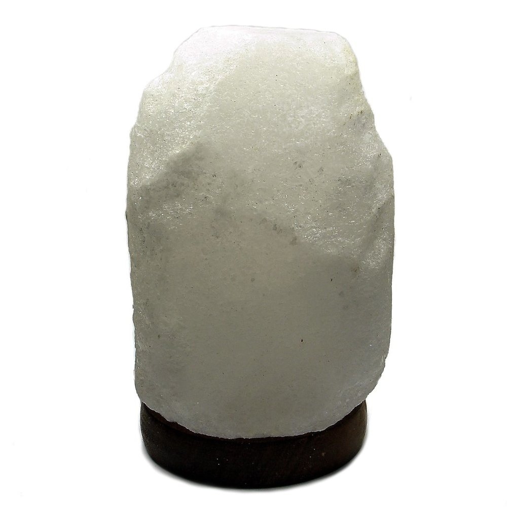 Natural White Salt Lamp With Wooden Base 10-12kg