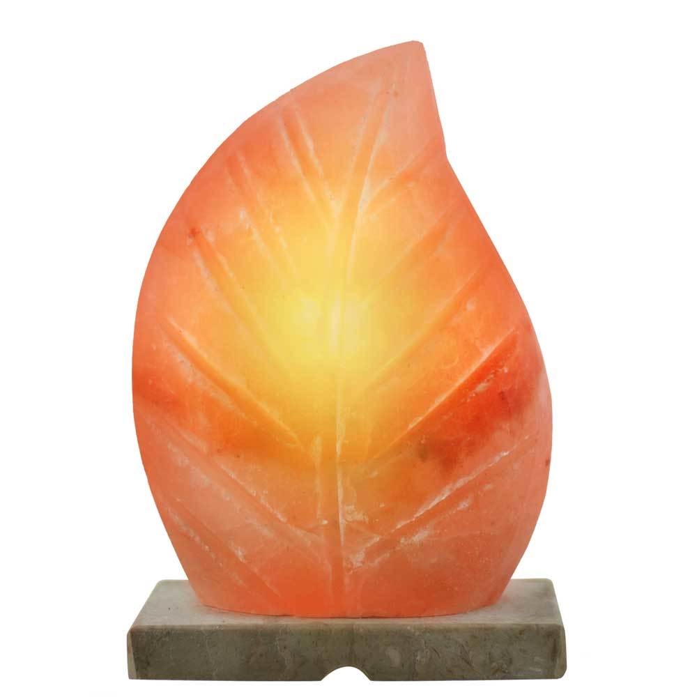 Leaf Shaped Pink Salt Lamp