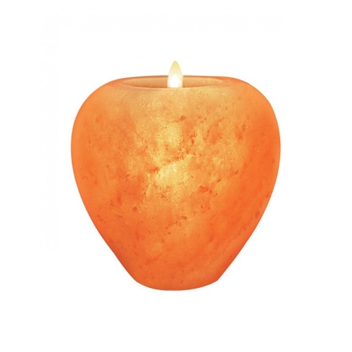 Apple Shaped Pink Salt Candle Holder