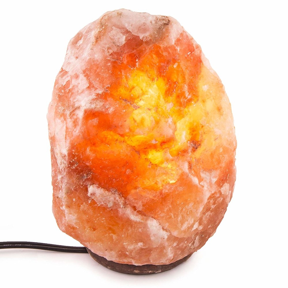 Natural Salt Lamp With Wooden Base 10-12kg