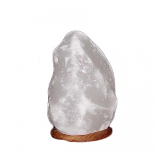 Natural grey Salt Lamp With Wooden Base 1-2kg