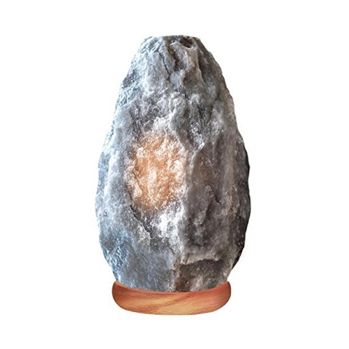 Natural Grey Salt Lamp With Wooden Base 12-14kg