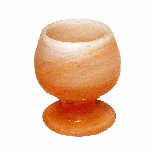 Wine Glass Shaped Pink Salt Candle Holder