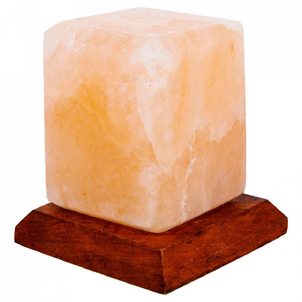 Cube Shaped Pink USB Salt Lamp