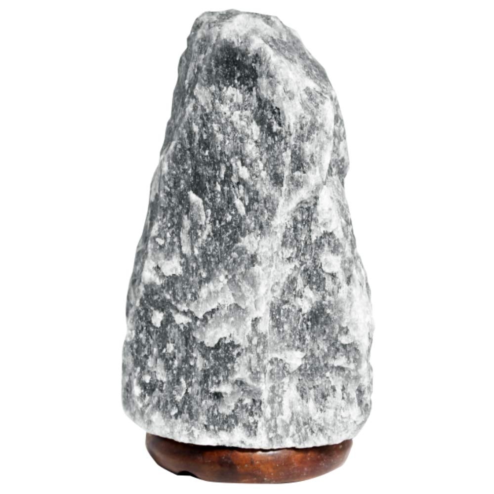 Natural Grey Salt Lamp With Wooden Base 10-12kg