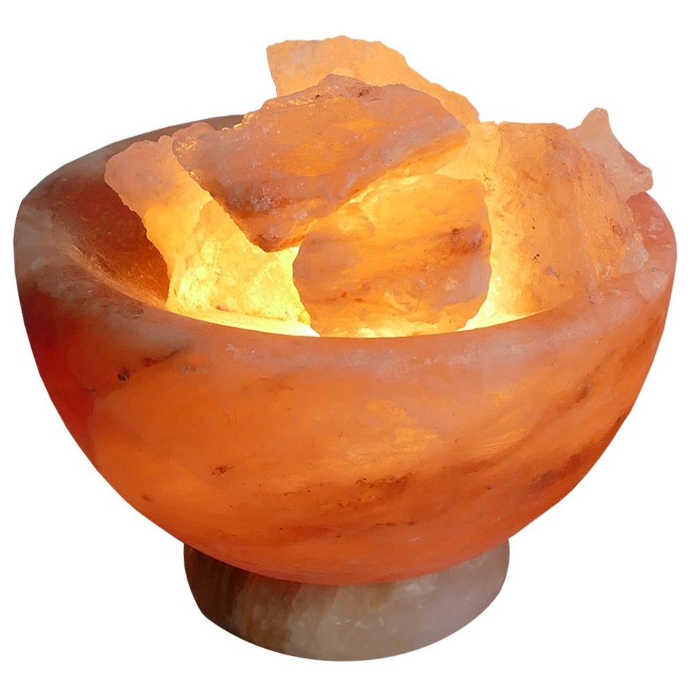 Himalayan Salt Lamp Fire Bowl With Loose Natural Rocks