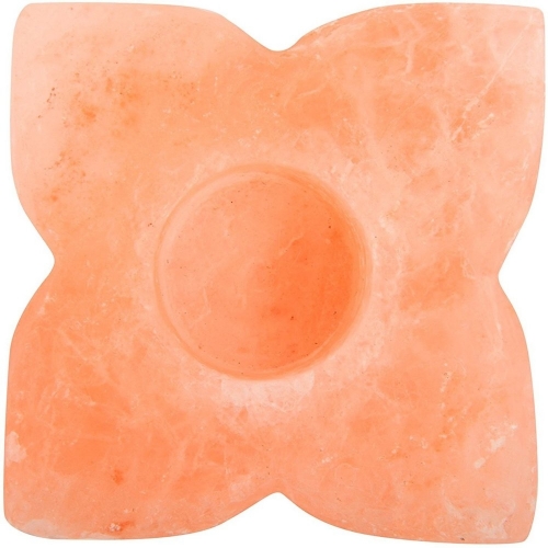 Flower Shaped Pink Salt Candle Holder