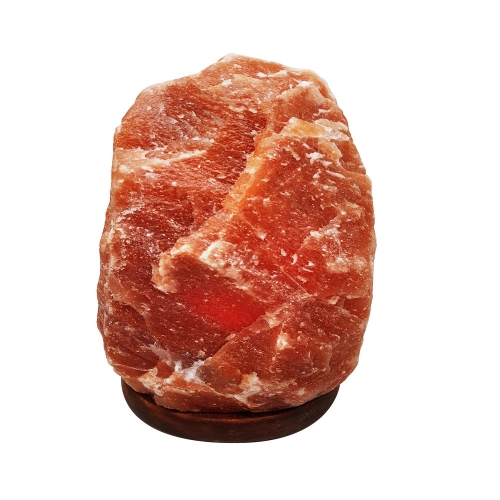 Natural Dark Pink Salt Lamp With Wooden Base 20-25kg