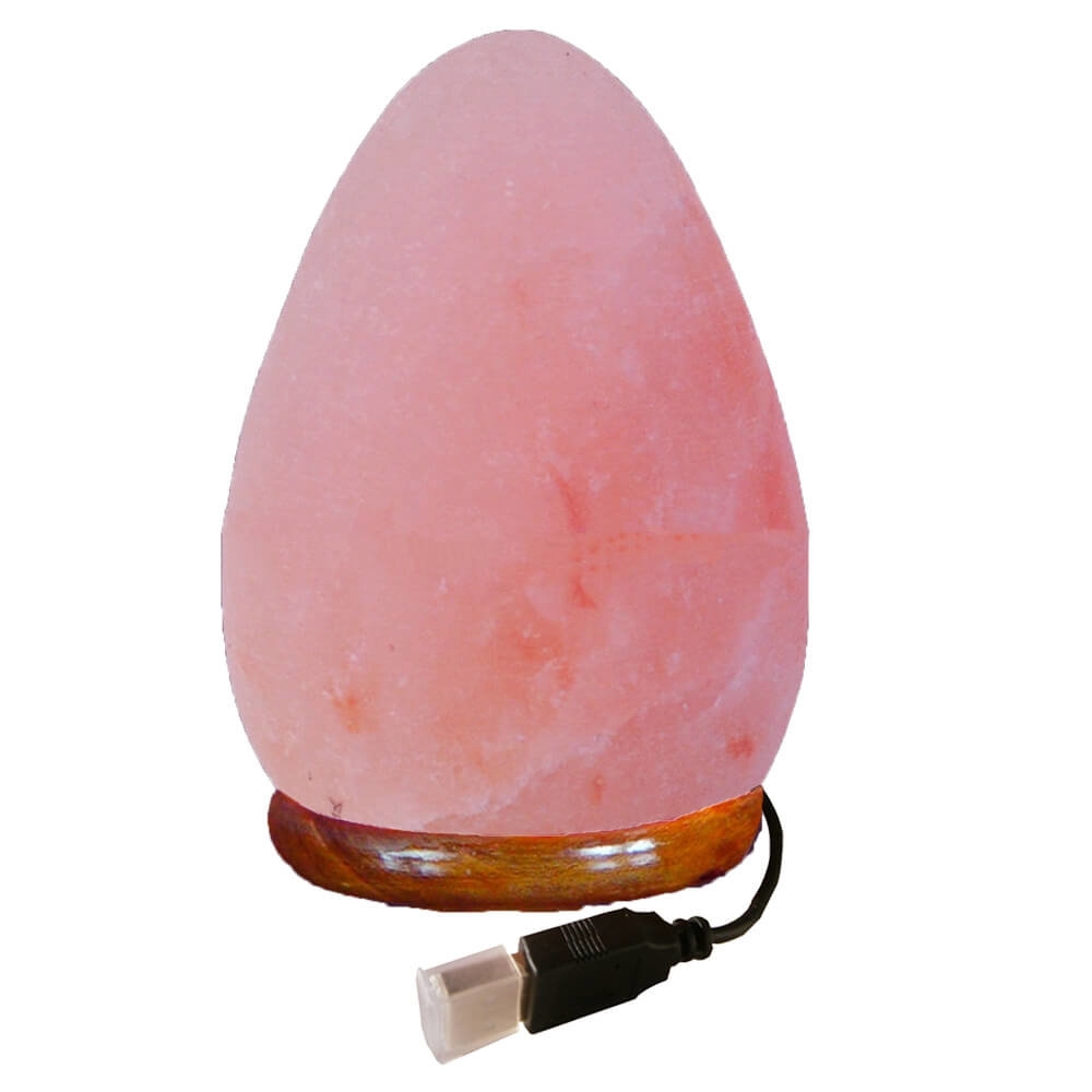 Egg Shaped White USB Salt Lamp