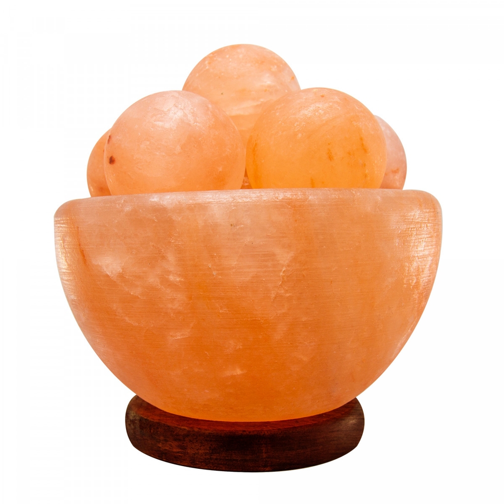 Himalayan Salt Lamp Fire Bowl With Small Round Balls